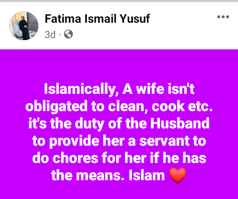 Islamically, a wife isn