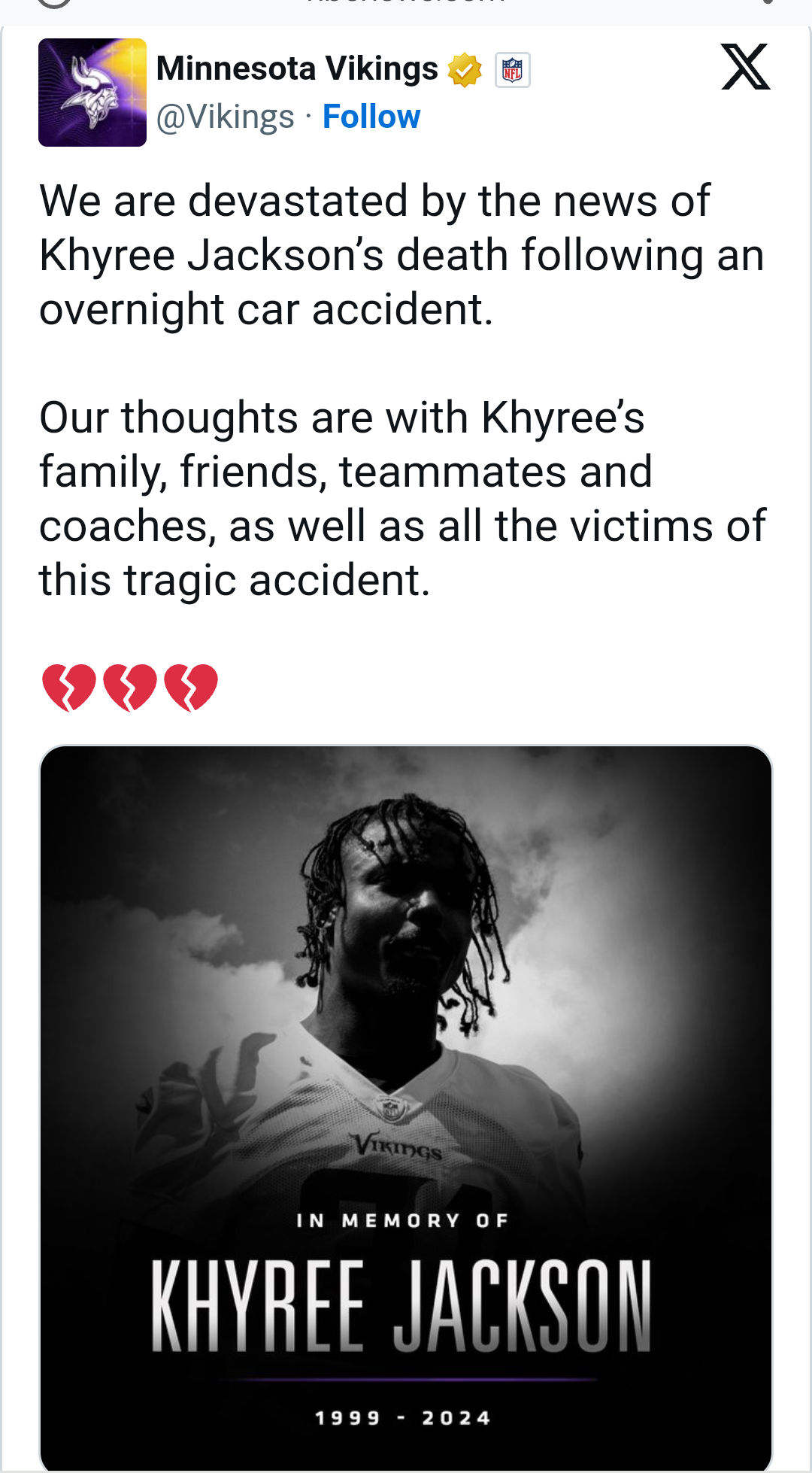 NFL player Khyree Jackson, 24, killed in car crash that claimed the lives of 2 others